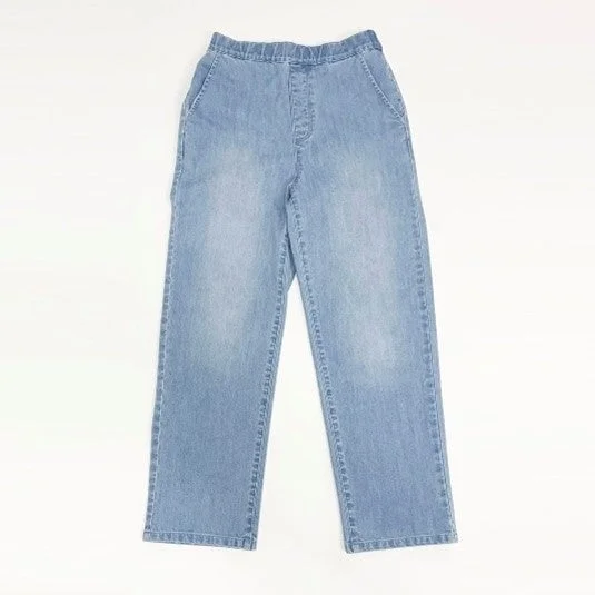 ハイブリッドデニムイージーストレートパンツ