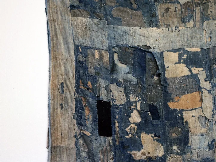 藍染パッチワーク布地