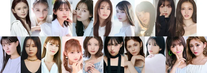 複数の女性モデルのコラージュ