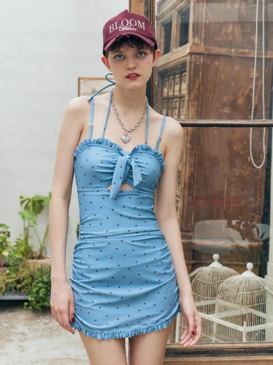 ドットフリルスカートレイヤードモノキニ モデル着用