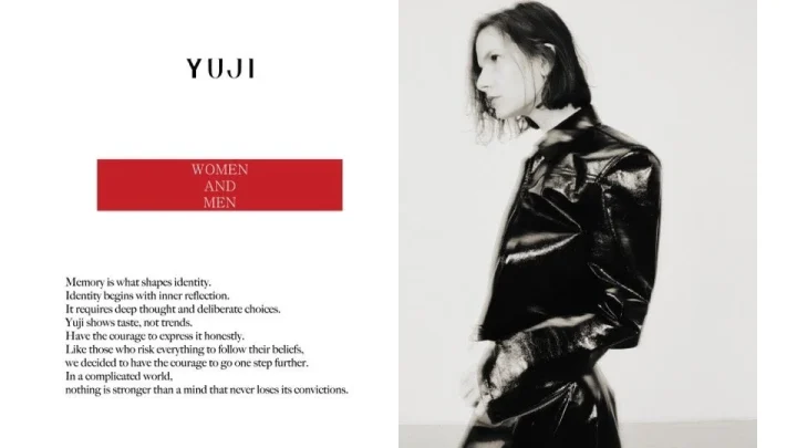 モノクロ女性ポートレートと英文