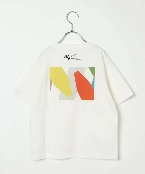 キッズ グラフィックTシャツ（白・バック）