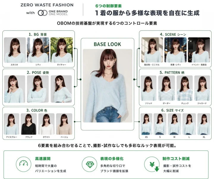 1着の服から多様な表現を生成するOBOMの技術基盤