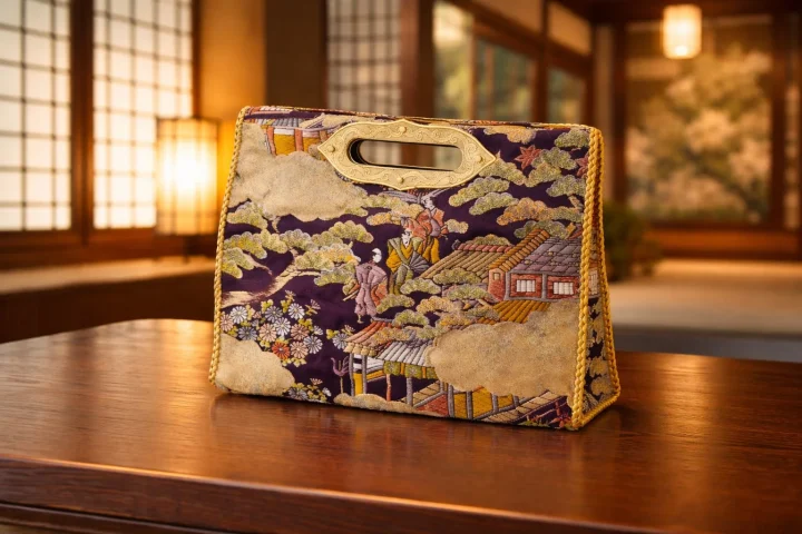 和風の豪華な刺繍バッグ