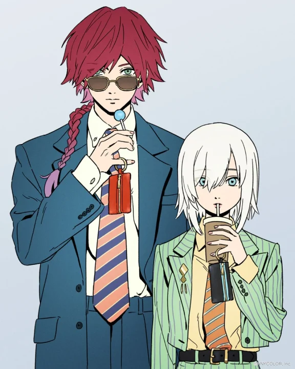 スーツ姿のアルス・アルマルさんとローレン・イロアスさんのイラスト