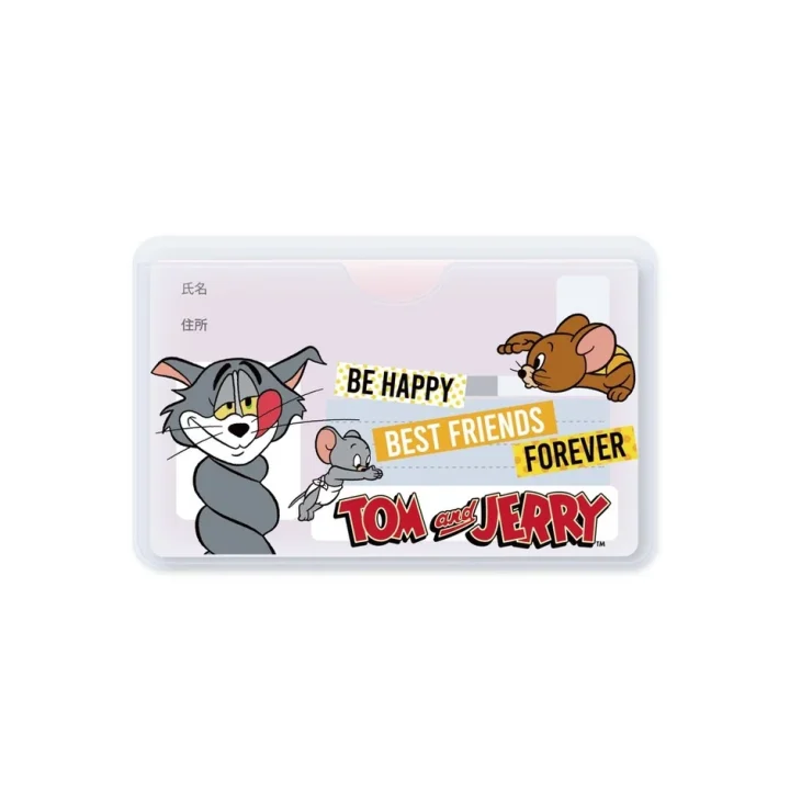 「BE HAPPY」「BEST FRIENDS FOREVER」の文字が入ったトムとジェリーデザインのカードケース