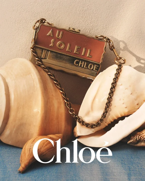 クラッチバッグ、貝殻、Chloéロゴ