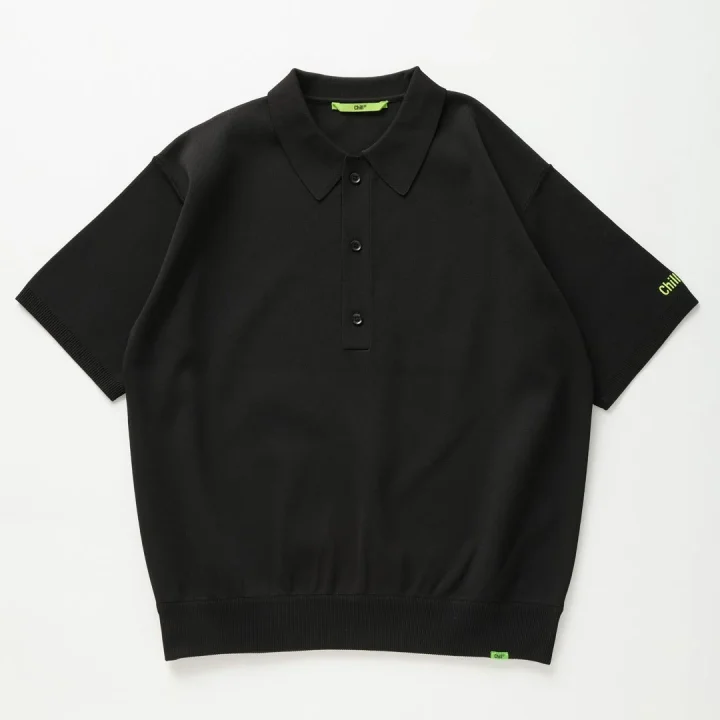 ブラックのSmooth Tech Knit Polo