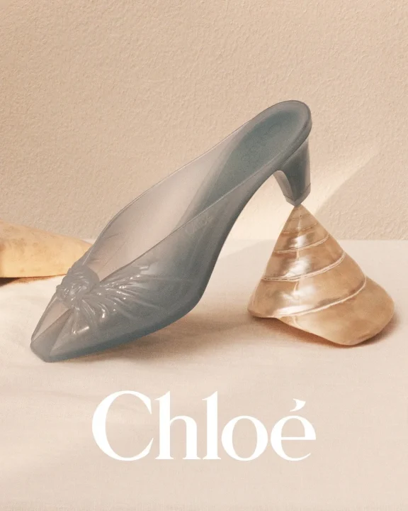 ミュール、サンダル、貝殻、Chloéロゴ