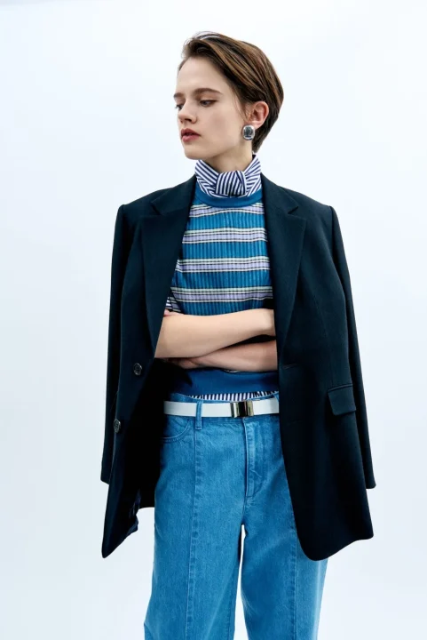 Jacket, Knit, Shirt, Denim