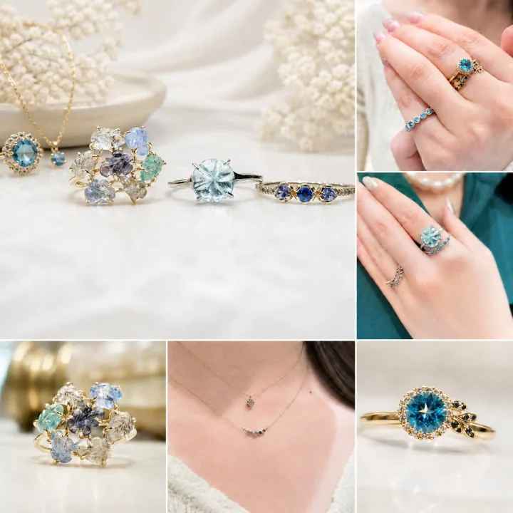 Blue Jewelryのリングとネックレス