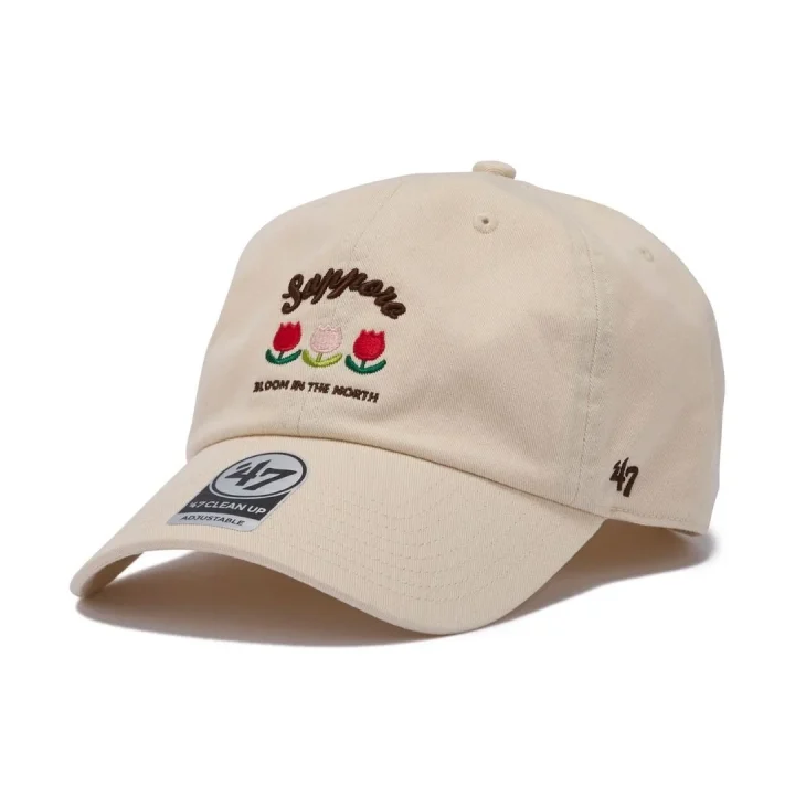 チューリップモチーフのキャップ