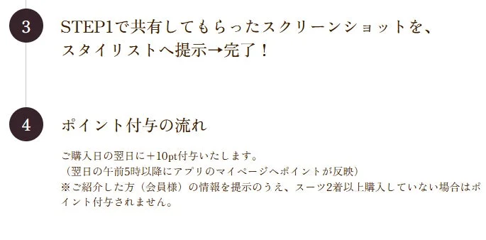 スクリーンショット提示とポイント付与の流れ