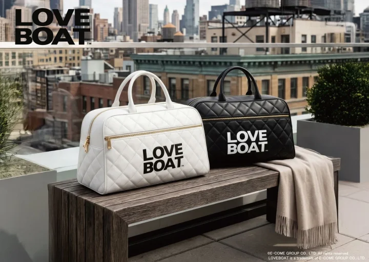 LOVEBOAT QUILTING BOSTON BAG 白と黒