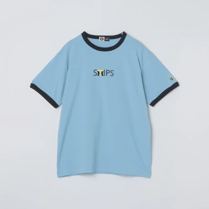 水色のリンガーTシャツ