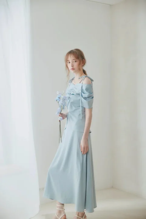 Silky Line Satin Dress