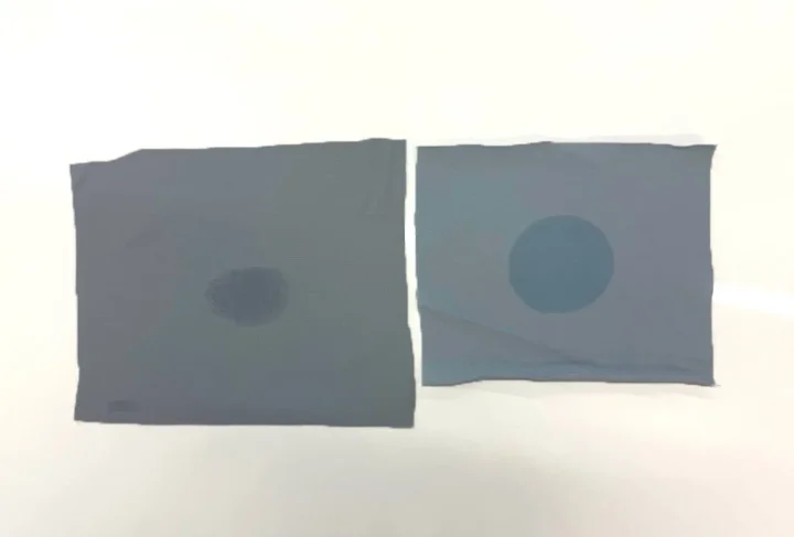 同量の水分を含んだ直後の生地比較