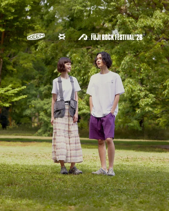 KEENとFUJI ROCK FESTIVALのコラボレーションを示す画像