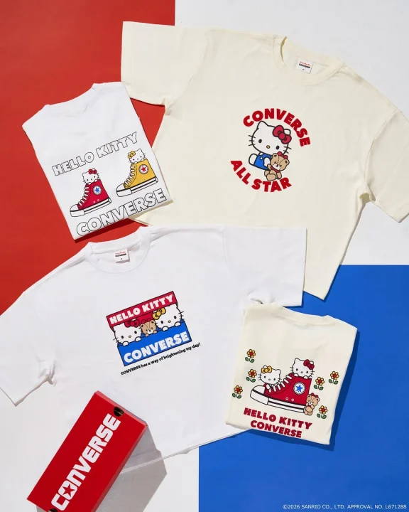 ハローキティとコンバースのコラボTシャツ