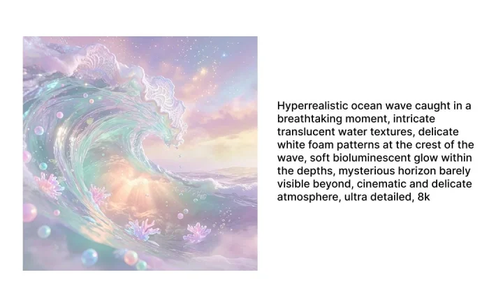 Hyperrealistic ocean wave