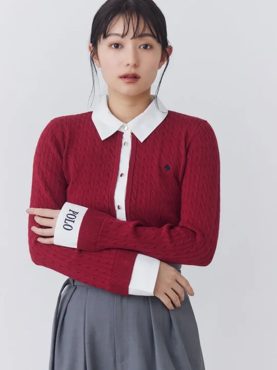 POLO BCSシャツドッキングケーブルニット