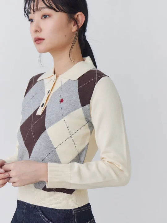 POLO BCSアーガイルポロニット