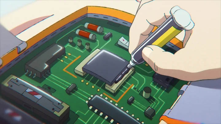 電子基板,半導体,チップ,組み立て,修理,メンテナンス,電子部品,アニメ,イラスト,技術