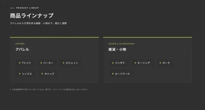 GENTii 商品ラインナップ
