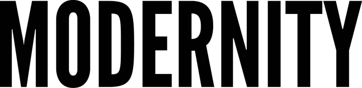 白地に黒い太字で「MODERNITY」という単語が大きく書かれた、シンプルで力強いタイポグラフィ画像です。