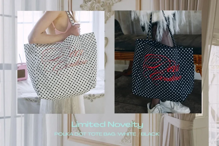 ロゴ刺繍入りPolka Dot Tote Bag