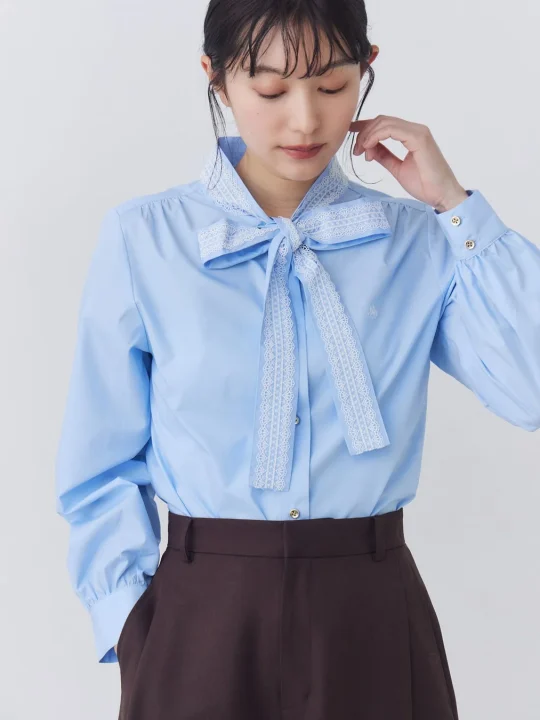 POLO BCSレースデザインボウタイブラウス