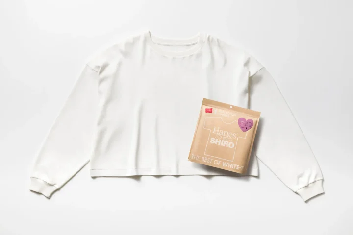 Hanes SHIRO for HER クロップドワイドTシャツ パッケージ