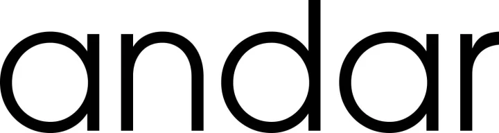 「andar」という単語が黒い文字で書かれたロゴ画像です。