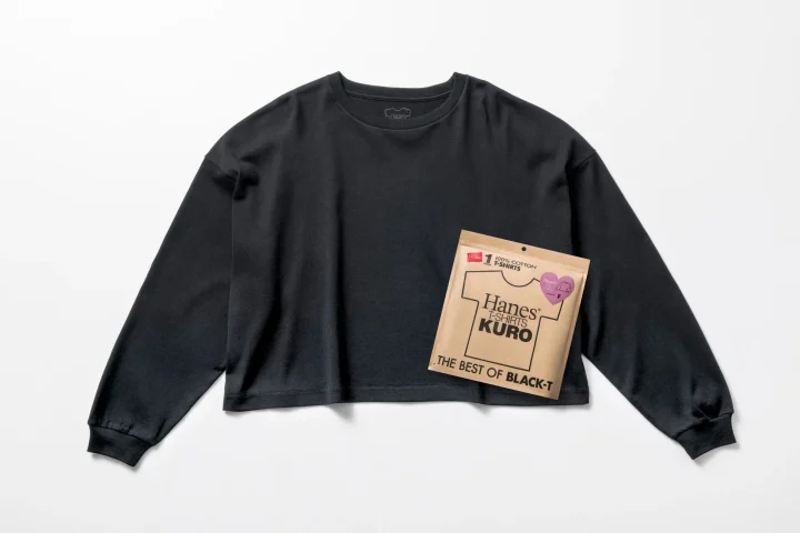 Hanes KURO for HER クロップドワイドTシャツ パッケージ