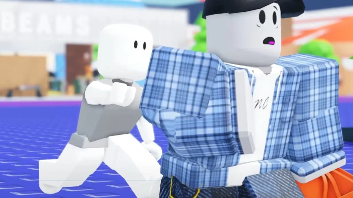 Robloxキャラクターが追跡しているゲーム画面