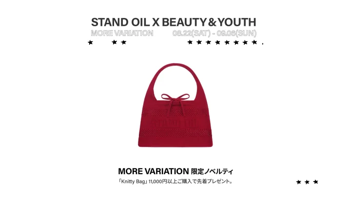 STAND OIL X BEAUTY & YOUTH 限定ノベルティ 「Knitty Bag」