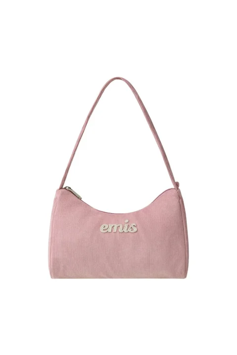 emisのピンクのコーデュロイショルダーバッグ