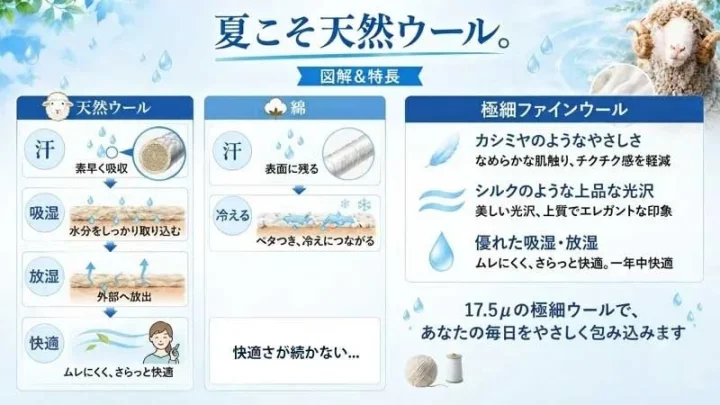 夏こそ天然ウール