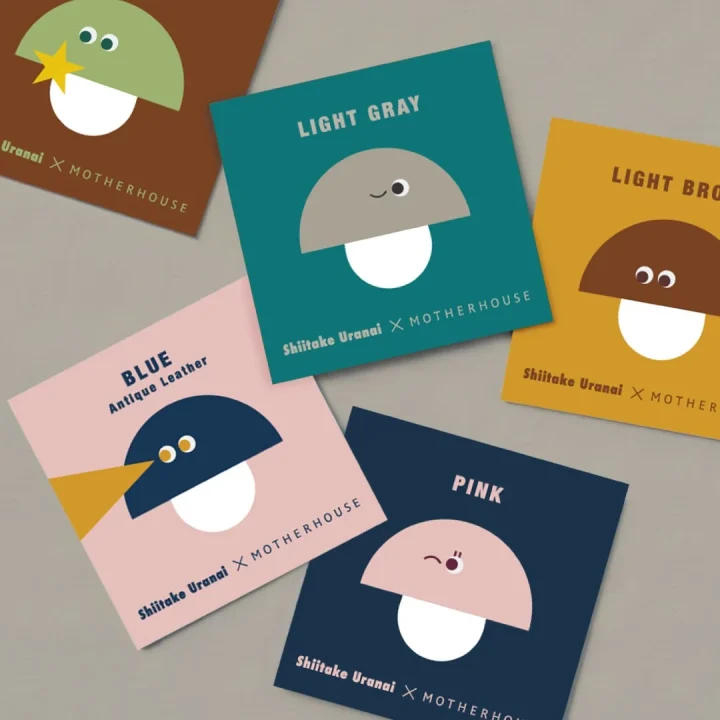 カラフルなキノコのカード