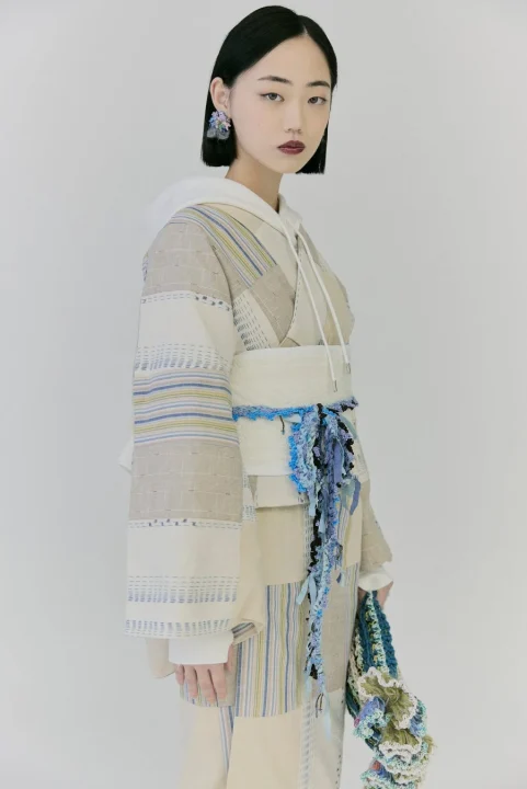 久留米絣 patchwork 着用イメージ