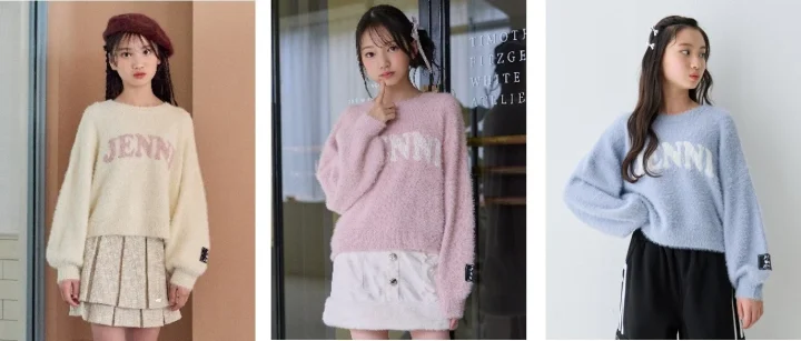 3人の少女がセーター着用