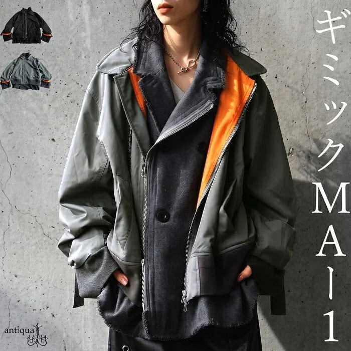 女性モデルがMA-1ジャケットを着用