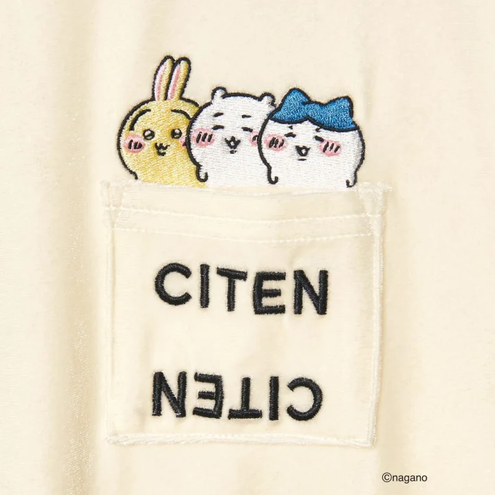 ちいかわ CITEN ベロアルームウェア ポケット刺繍