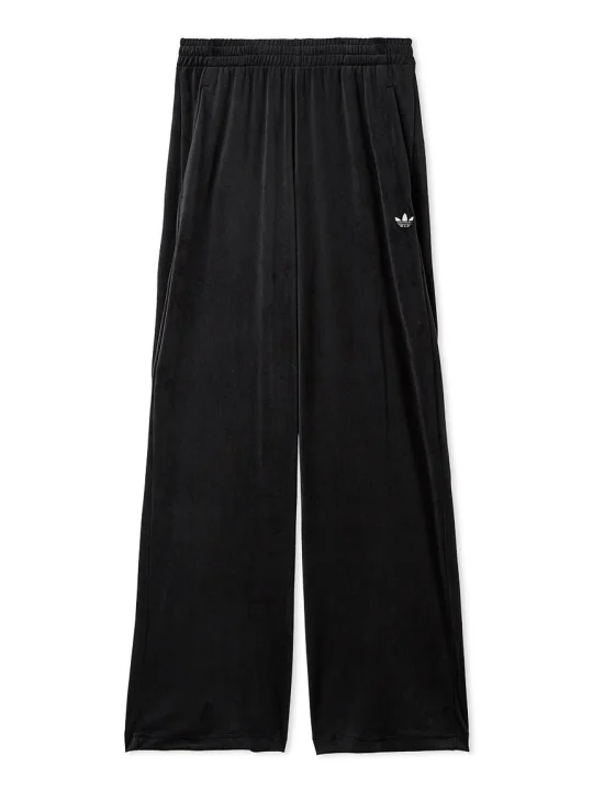 ブラックのワイドベロアパンツ