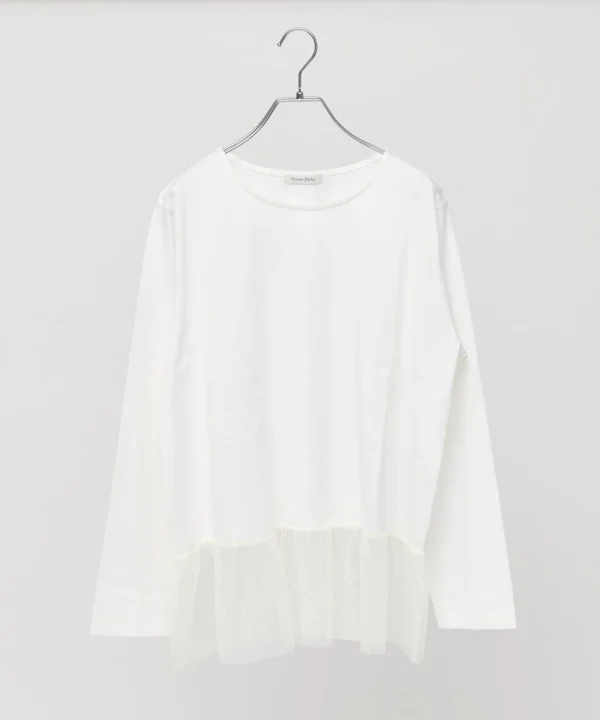 裾フレアドットチュールドッキングインナー Off White