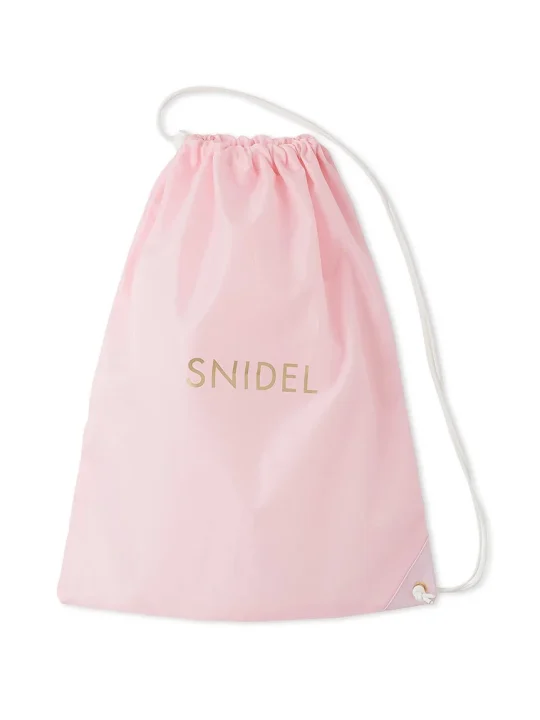 ピンクのSNIDELロゴ入り巾着袋