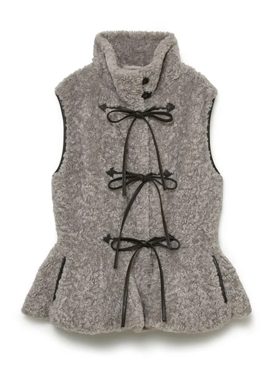 Ribbon Peplum Vest (GRY)