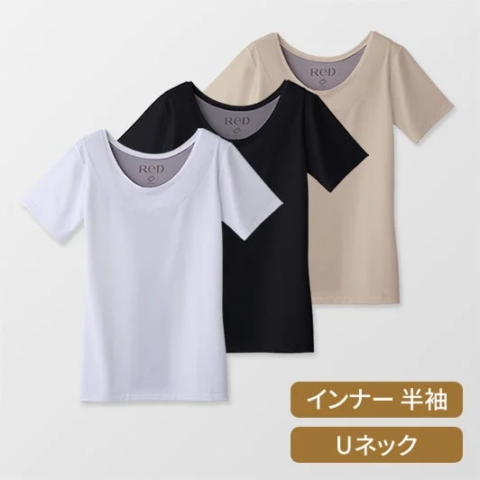 ReD バイタルテック Uネックインナー半袖 肩・腰コリ改善3枚セット