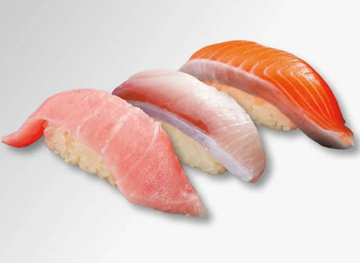 磯のがってん寿司名物 3貫握り