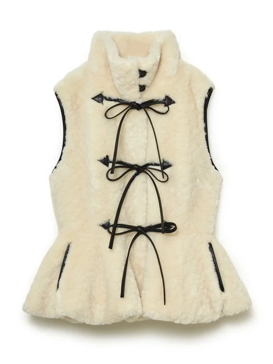 Ribbon Peplum Vest (O.WHT)